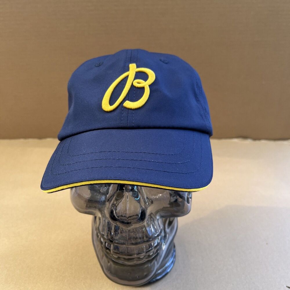 Breitling 1884 Blue Hat Cap Yellow "B" Twill Strapback Buckle Adjustable NEW